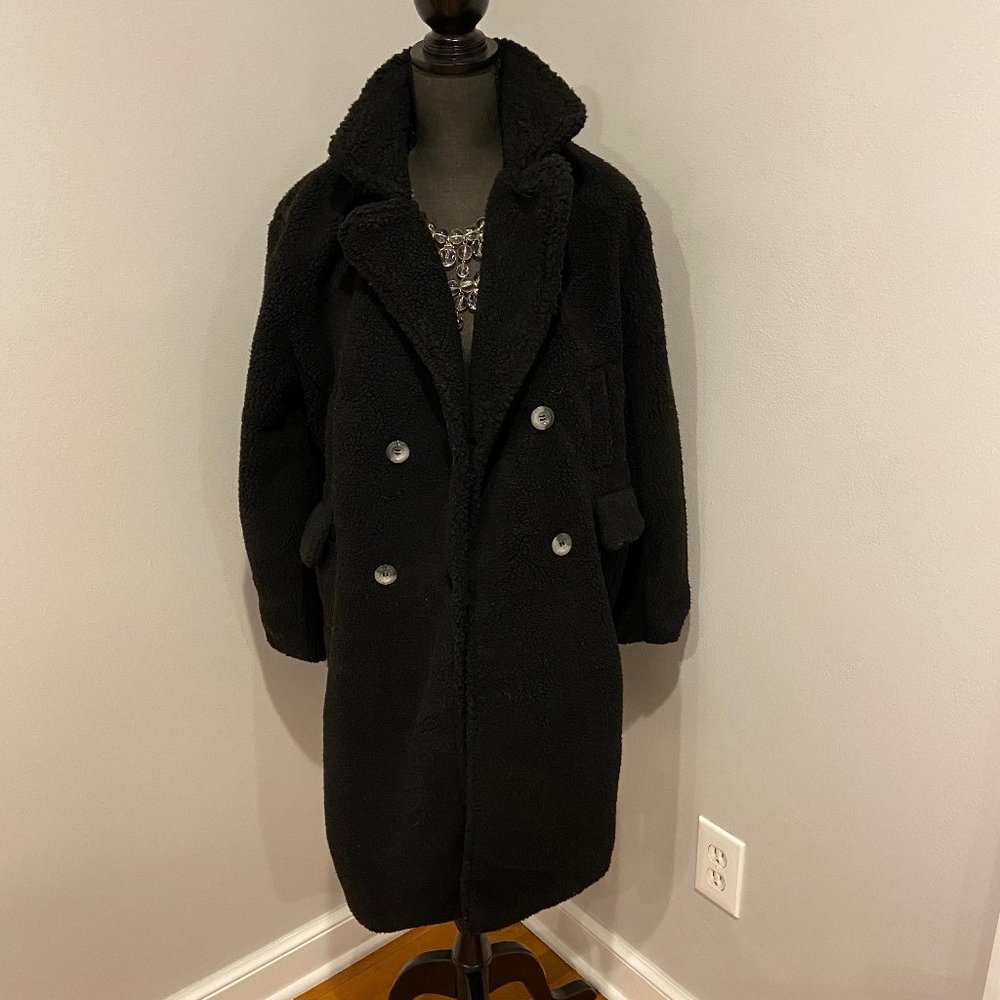 STOOSHA Black Teddy Bear Coat NWT Size: S